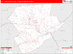 East Stroudsburg Metro Area Digital Map Red Line Style